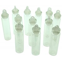 12x Glass Vial Bottle Pendants for Fairy Dust Oils Ashes